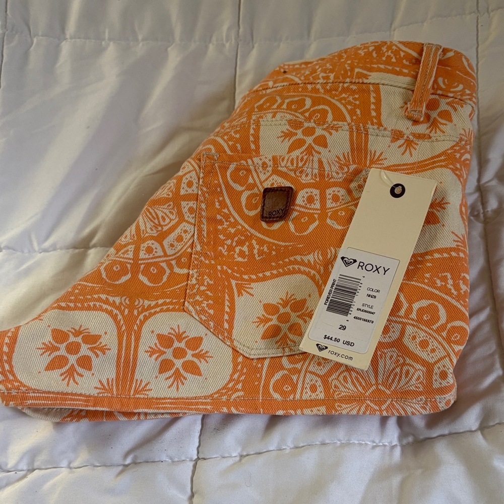Roxy Vibrant Orange and Cream Tote
